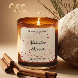 Pegatina Cuadrada Valentine Kisses Candle –  Modern Love Label