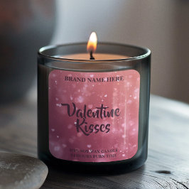Pegatina Cuadrada Valentine Kisses Chic Valentine Candle Sticker