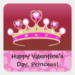 Pegatina Cuadrada Valentine Princess