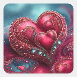 Pegatina Cuadrada Valentine’s Day Stickers | Cute, Romantic 