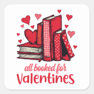 Pegatina Cuadrada Valentines All Reservados Para Los Amantes Del Lib