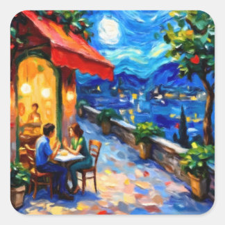 Pegatina Cuadrada Valentine's Day Couple