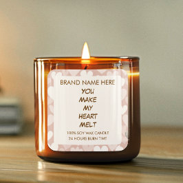 Pegatina Cuadrada Valentine's Day Hearts Custom Candle Labels 