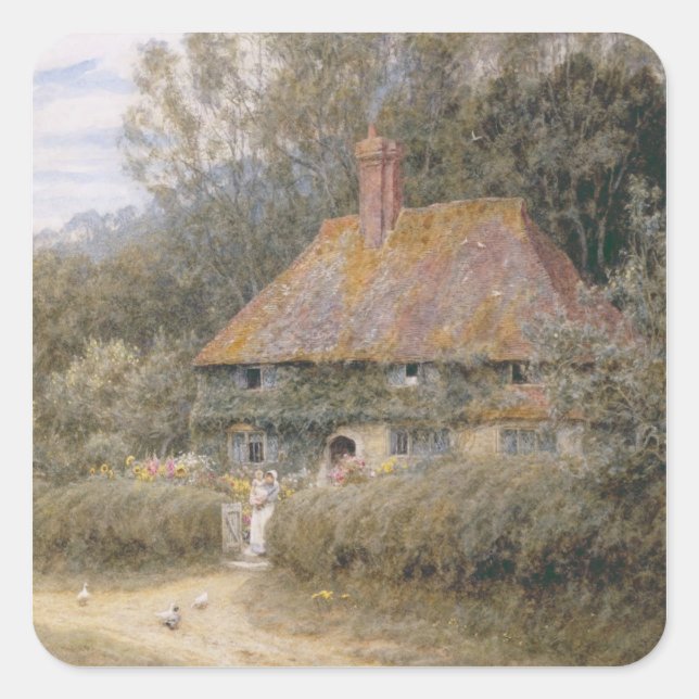 Pegatina Cuadrada Valewood Farm bajo Blackwood, Surrey (Anverso)