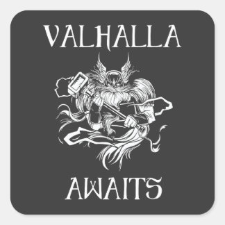 Pegatina Cuadrada Valhalla Awaits