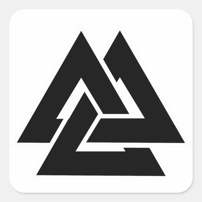 Pegatina Cuadrada Valknut (Anverso)