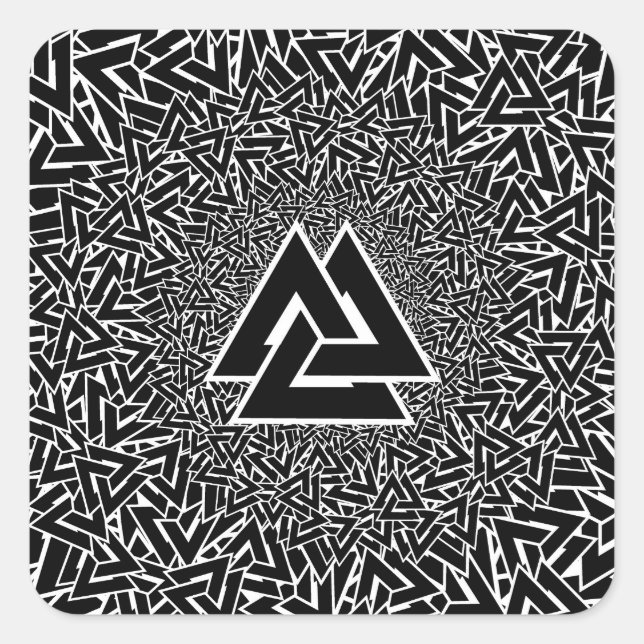 Pegatina Cuadrada Valknut (Anverso)