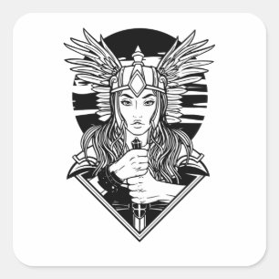 PEGATINA CUADRADA VALKYRIE