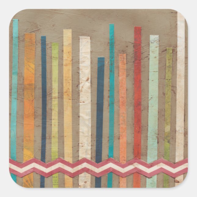 Pegatina Cuadrada vallas de papel de 2 aumentos II (Anverso)