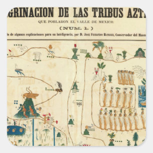 Pegatina Cuadrada Valle de México Azteca 2