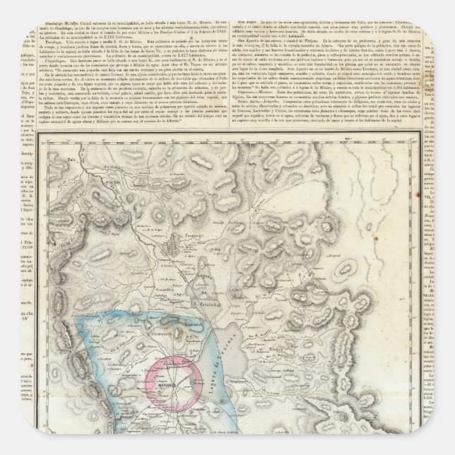 Pegatina Cuadrada Valle de México, México (Anverso)