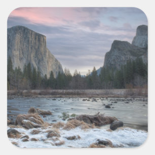 Pegatina Cuadrada Valle de Yosemite