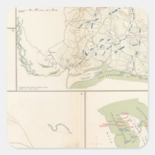 Pegatina Cuadrada Valverde, Shiloh, pie Craig, isla de Roanoke