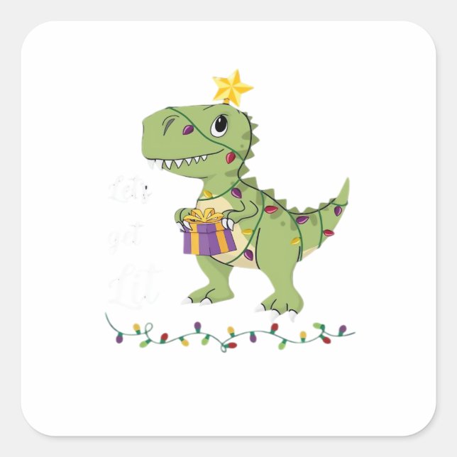 Pegatina Cuadrada Vamos a conseguir Navidades livianos clásicos (Anverso)