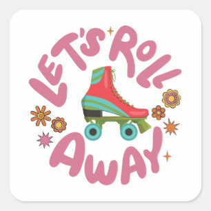 Pegatina Cuadrada Vamos a eliminar los patines de patinaje