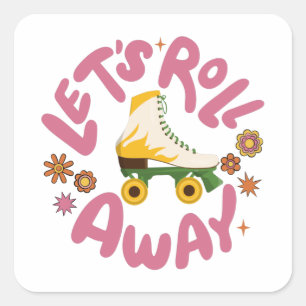 Pegatina Cuadrada Vamos a eliminar los patines Roller