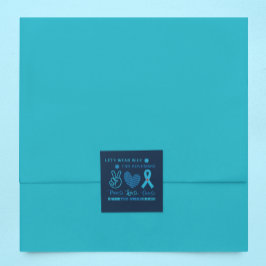 Pegatina Cuadrada Vamos A Usar El Azul Este Noviembre - Conciencia S