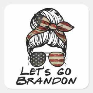 Pegatina Cuadrada Vamos Brandon, vamos a Brandon