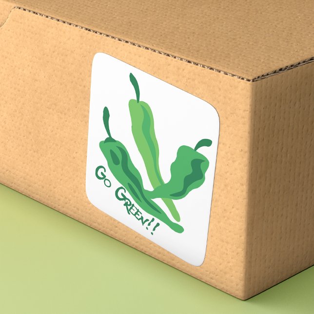 Pegatina Cuadrada ¡¡¡Vamos Verde!!! Chile Peppers (Subido por el creador)