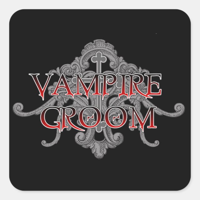 Pegatina Cuadrada Vampire Groom (Anverso)