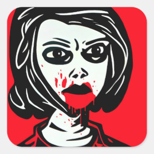Pegatina Cuadrada Vampiro