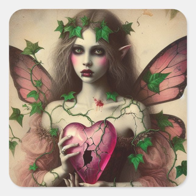 Pegatina Cuadrada Vampiro (Anverso)