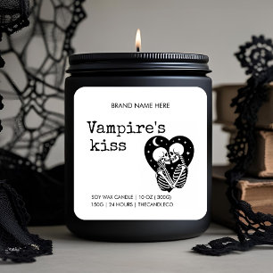 Pegatina Cuadrada Vampiro besa vándala gótica   Personalizado Románt