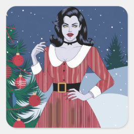 Pegatina Cuadrada Vampiros Navidades