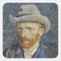 Van Gogh Autoretrato Gray Felt Gorra Pintura