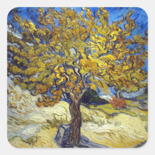 Pegatina Cuadrada Van Gogh Mulberry Tree Masterpiece Art