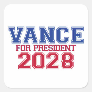 Pegatina Cuadrada Vance presidente (varsity)