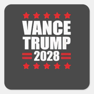 Pegatina Cuadrada Vance Trump elecciones presidenciales 2028