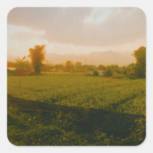 Pegatina Cuadrada Vang Vieng - Laos