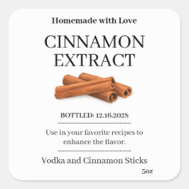 Pegatina Cuadrada Vanilla Extract Modern Label Sticker ZVEG_101_01