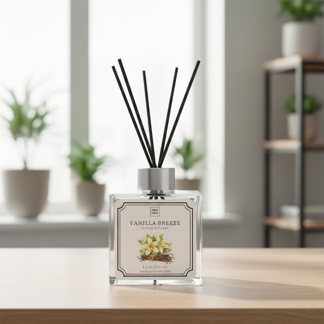 Pegatina Cuadrada Vanilla Floral Aroma Diffuser Label (Subido por el creador)