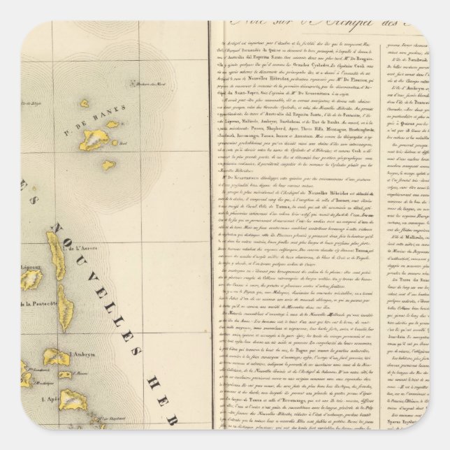 Pegatina Cuadrada Vanuatu Oceanía no 39 (Anverso)