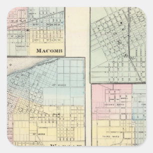 Pegatina Cuadrada Varsovia, Macomb, Marshall, cantón