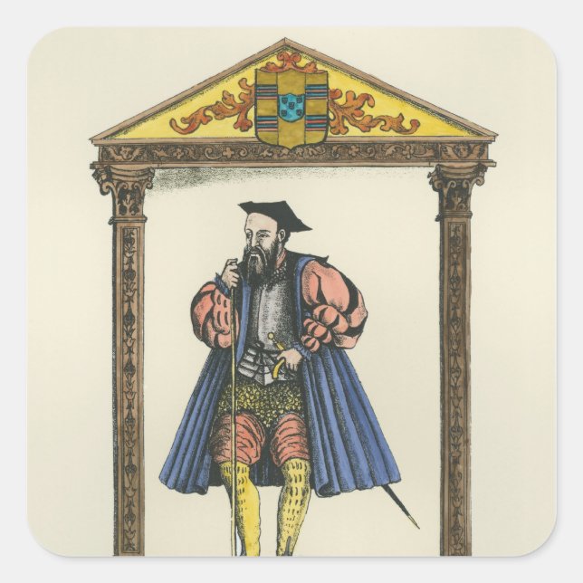 Pegatina Cuadrada Vasco da Gama (Anverso)