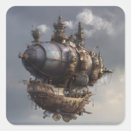Pegatina Cuadrada Vaso Steampunk