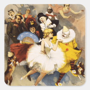 Pegatina Cuadrada Vaudeville - La Arena, Trocadero Vaudevilles
