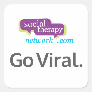 Pegatina Cuadrada Vaya viral. Red social de la terapia