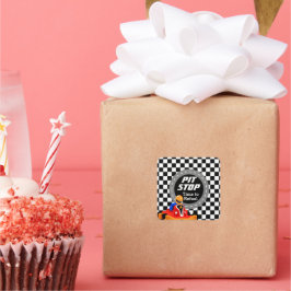 Pegatina Cuadrada Ve a Kart FIESTA tiempo para rechazar a los pegati