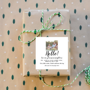 Pegatina Cuadrada Vecino editable Hello Neighbor, nueva dirección, i