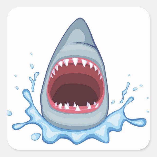 Pegatina Cuadrada vectorstock_383155 Personalizado Dientes tiburones (Anverso)