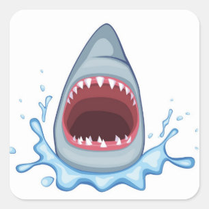 Pegatina Cuadrada vectorstock_383155 Personalizado Dientes tiburones