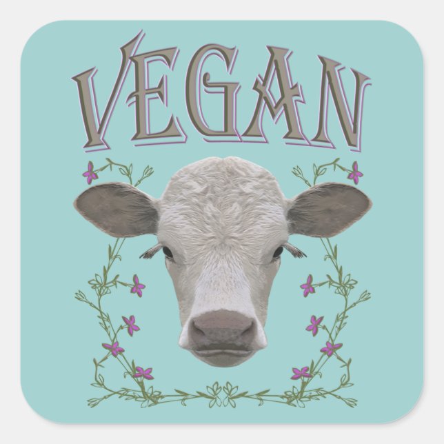 PEGATINA CUADRADA VEGAN - */* 3 (Anverso)
