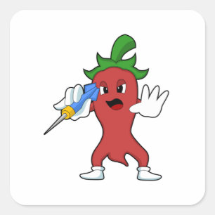 Pegatina Cuadrada Vegan Pepper en Darts con Dart.PNG