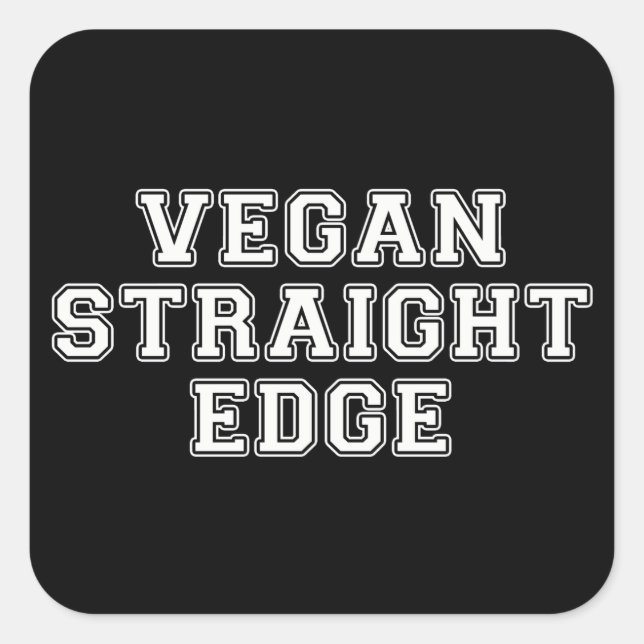 Pegatina Cuadrada Vegan Straight Edge (Anverso)