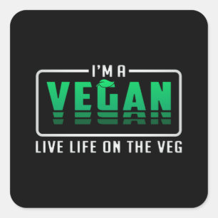 Pegatina Cuadrada Veganism Veggie Animal Rights Divertido