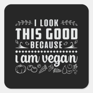 Pegatina Cuadrada Veganismo Derechos de los animales Veggie Vegan Gr